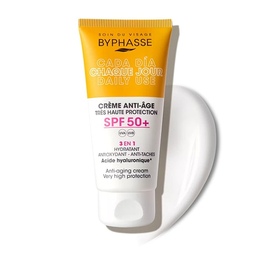 Крем для лица антивозрастной  солнцезащитный SPF50+ с гиалуроновой кислотой,   50мл